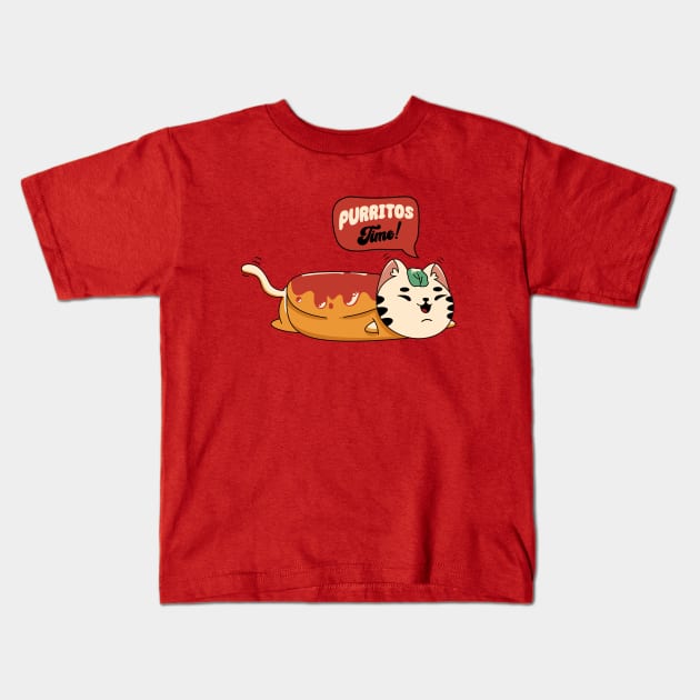 Burritos and cat Kids T-Shirt by My Happy-Design